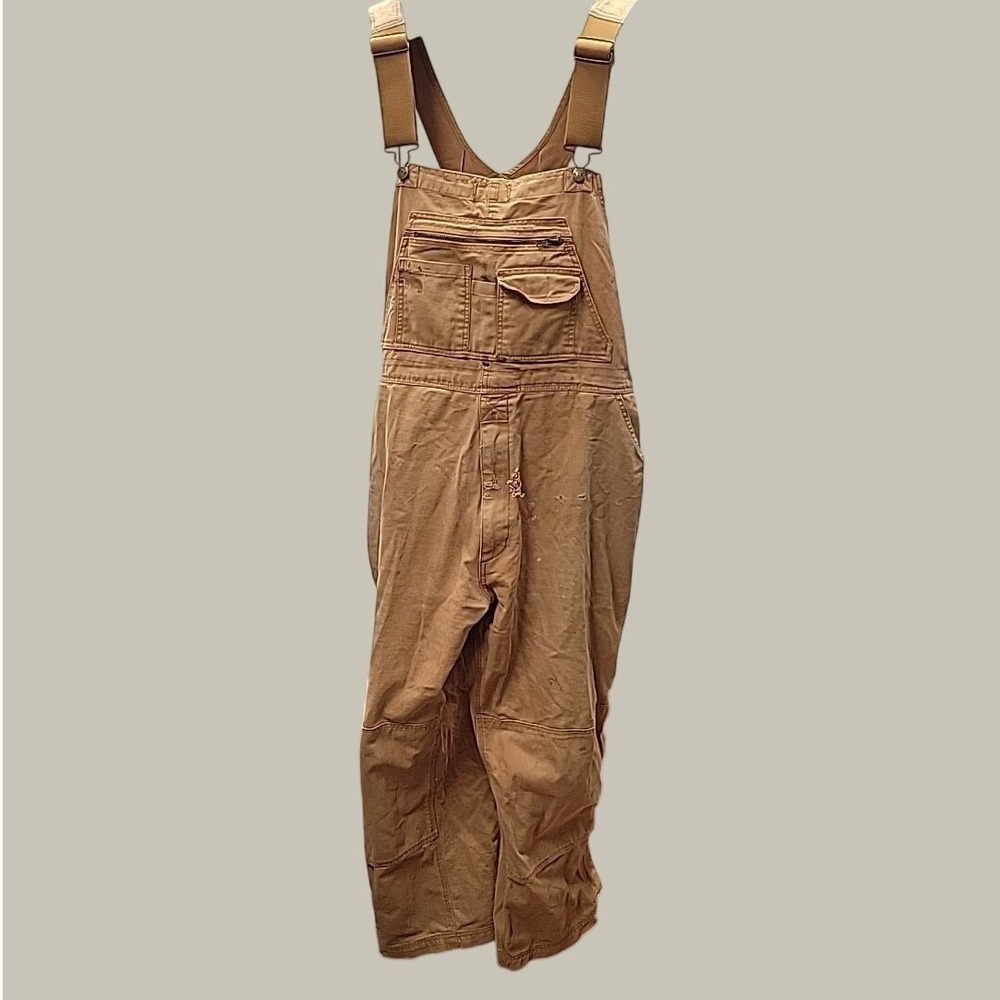 Key Overalls Mens 46x30 Brown Bib Workwear Canvas Rugged Carpenter Duck Work